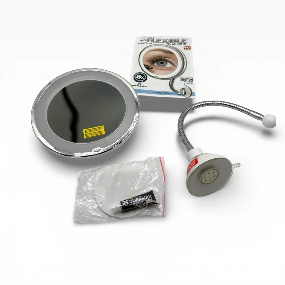 Flexible Magnifying Mirror with LED Light
